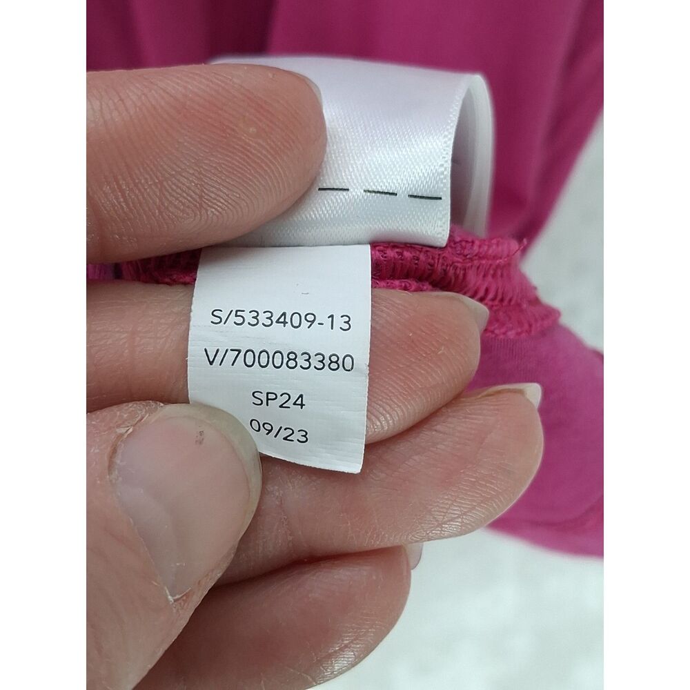 Athleta With Ease Tee Women's Large Vibrant Fuchsia Short Sleeve High-Low Hem - Picture 10 of 13